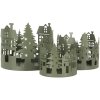 Clayre & Eef 6Y5788 Decoratie Huizen Set van 3 Landelijke Stijl Groen Metaal