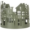 Clayre & Eef 6Y5788 Decoratie Huizen Set van 3 Landelijke Stijl Groen Metaal