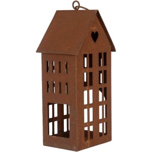 Clayre & Eef 6Y5792 Decoratie Huis Metaal Bruin 13x11x30 cm Landelijke stijl