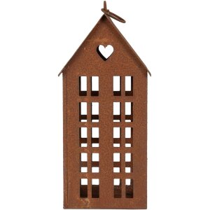 Clayre & Eef 6Y5792 Decoratie Huis Metaal Bruin 13x11x30 cm Landelijke stijl