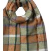 Juleeze JZSC0824GR Sjaal groen 50x200 cm ruitpatroon franje synthetisch