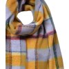 Juleeze JZSC0824Y Sjaal Geruit Geel Paars 50x200 cm Dames Franjes