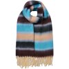 Juleeze JZSC0832BL Sjaal Blauw Zwart 37x210 cm Dames Franjes