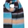 Juleeze JZSC0832BL Sjaal Blauw Zwart 37x210 cm Dames Franjes