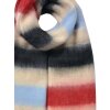 Juleeze JZSC0832R Sjaal 37x210 cm Rood Blauw Beige Gestreept