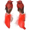 Clayre & Eef 66138 Decoratie Vogel Set van 2 Roodbruin 16x5x5 cm Plastic