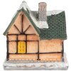 Clayre & Eef 6PR5733 Decoratie Huisje met LED Oranje Groen 6x5x6 cm