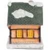 Clayre & Eef 6PR5733 Decoratie Huisje met LED Oranje Groen 6x5x6 cm