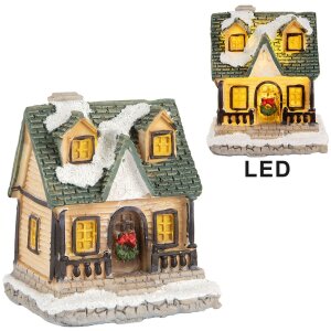 Clayre & Eef 6PR5735 Decoratie Huis LED Beige Groen 5x5x6 cm