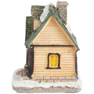 Clayre & Eef 6PR5735 Decoratie Huis LED Beige Groen 5x5x6 cm