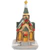 Clayre & Eef 6PR5736 Decoratie Huis LED 6x5x9 cm Polyresin Oranje Groen