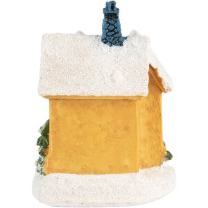Clayre & Eef 6PR5738 Decoratie Huisje met LED Geel Wit Ø 6x9 cm