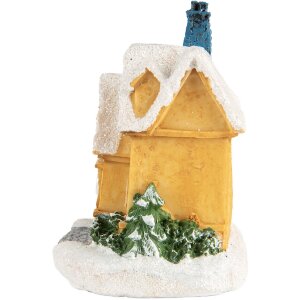 Clayre & Eef 6PR5738 Decoratie Huisje met LED Geel Wit Ø 6x9 cm