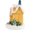 Clayre & Eef 6PR5738 Decoratie Huisje met LED Geel Wit Ø 6x9 cm