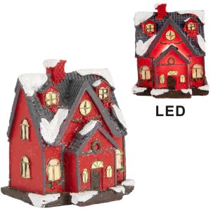 Clayre & Eef 6PR5739 Decoratie Huis LED Rood Grijs...