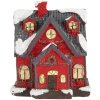 Clayre & Eef 6PR5739 Decoratie Huis LED Rood Grijs 6x5x7 cm Polyresin
