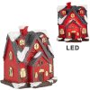 Clayre & Eef 6PR5739 Decoratie Huis LED Rood Grijs 6x5x7 cm Polyresin