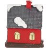 Clayre & Eef 6PR5739 Decoratie Huis LED Rood Grijs 6x5x7 cm Polyresin
