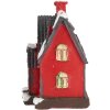 Clayre & Eef 6PR5739 Decoratie Huis LED Rood Grijs 6x5x7 cm Polyresin