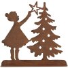 Clayre & Eef 6Y5780 Decoratie Kind met Kerstboom Bruin 14x5x14 cm