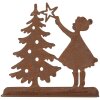 Clayre & Eef 6Y5780 Decoratie Kind met Kerstboom Bruin 14x5x14 cm