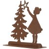 Clayre & Eef 6Y5780 Decoratie Kind met Kerstboom Bruin 14x5x14 cm