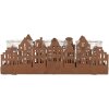 Clayre & Eef 6Y5783 Theelichthouder Huizen Bruin 30x9x11 cm Landelijke stijl