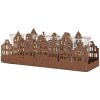 Clayre & Eef 6Y5783 Theelichthouder Huizen Bruin 30x9x11 cm Landelijke stijl