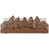 Clayre & Eef 6Y5783 Theelichthouder Huizen Bruin 30x9x11 cm Landelijke stijl