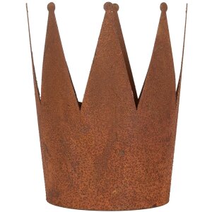 Clayre & Eef 6Y5789 Decoratiekroon set van 3 metalen roest-look landelijke stijl