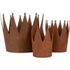 Clayre & Eef 6Y5789 Decoratiekroon set van 3 metalen roest-look landelijke stijl