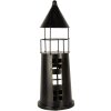 Clayre & Eef 6Y5790 Decoratie Vuurtoren Zwart Ø16x45 cm Metaal Landhuisstijl
