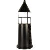 Clayre & Eef 6Y5790 Decoratie Vuurtoren Zwart Ø16x45 cm Metaal Landhuisstijl