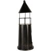 Clayre & Eef 6Y5790 Decoratie Vuurtoren Zwart Ø16x45 cm Metaal Landhuisstijl
