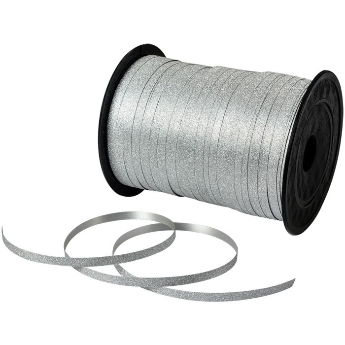 Clayre & Eef LI0148 Zilverkleurig Geschenkband 0.5cm x 228m