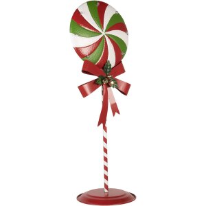 Clayre & Eef 6Y5635 Decoratie Lolly LED 36x29x100 cm Metaal Rood Groen