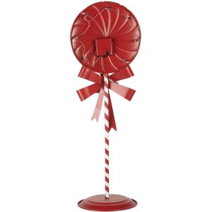 Clayre & Eef 6Y5635 Decoratie Lolly LED 36x29x100 cm Metaal Rood Groen