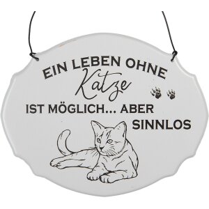 Clayre & Eef 6Y5685 Tekstbord Een leven zonder kat is...