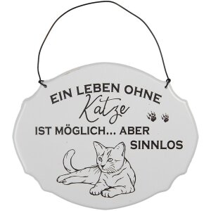 Clayre & Eef 6Y5685 Tekstbord Een leven zonder kat is...