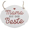 Clayre & Eef 6Y5687 Tekstbordje Mama is de Beste IJzer Wit 18x1x15 cm