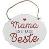 Clayre & Eef 6Y5687 Tekstbordje Mama is de Beste IJzer Wit 18x1x15 cm