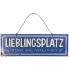 Clayre & Eef 6Y5690 Tekstbord favoriete plek nautisch blauw wit 30x1x10 cm