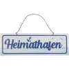 Clayre & Eef 6Y5691 Home Haven Tekstbord 30x1x10 cm Wit Blauw IJzer