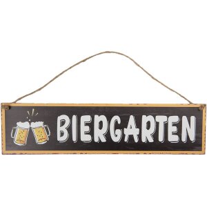 Clayre & Eef 6Y5693 Tekstbord Biertuin Bruin Wit...