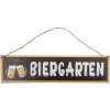Clayre & Eef 6Y5693 Tekstbord Biertuin Bruin Wit 40x1x10 cm Vintage IJzer