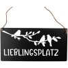 Clayre & Eef 6Y5697 Tekstbord favoriete plek zwart wit 30x1x15 cm ijzer