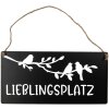 Clayre & Eef 6Y5697 Tekstbord favoriete plek zwart wit 30x1x15 cm ijzer