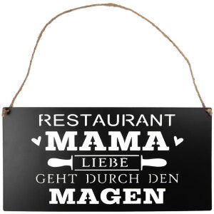 Clayre & Eef 6Y5699 Tekstbord Liefde gaat door de maag Zwart 40x1x20 cm