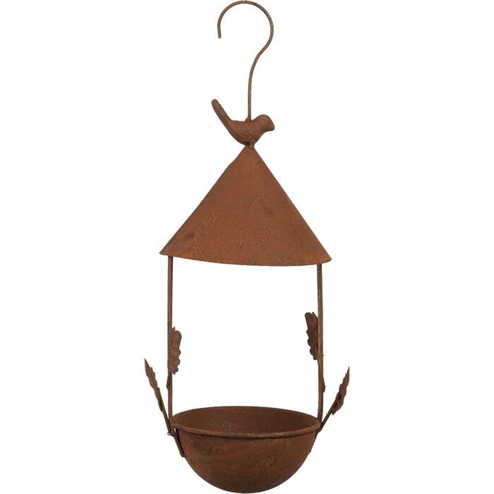 Clayre & Eef 6Y5795 Hangend Vogelbad Bruin Metaal 15x14x42 cm Antieke Stijl