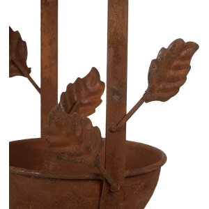 Clayre & Eef 6Y5795 Hangend Vogelbad Bruin Metaal 15x14x42 cm Antieke Stijl